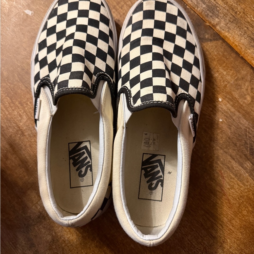 Vans  Slip-On Checkerboard Sneakers - Black & White